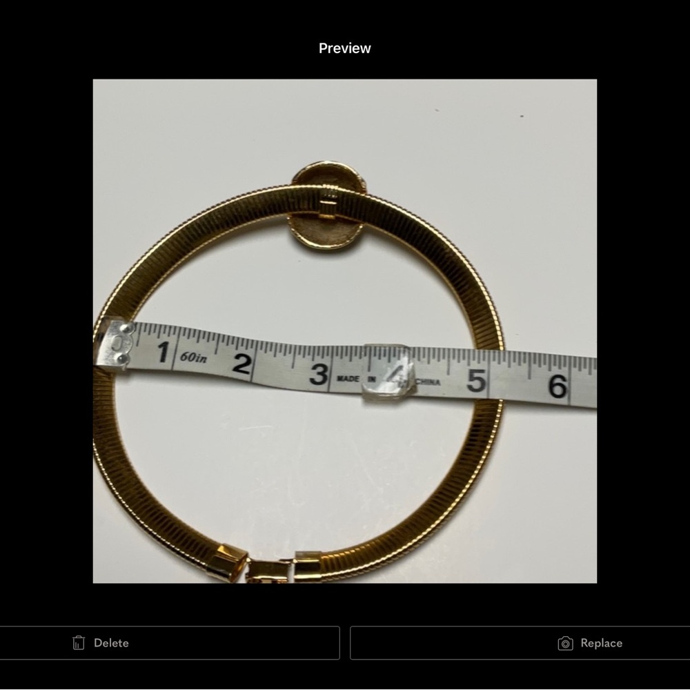 Gold and Black Statement Choker Necklace - Picture 2 of 5